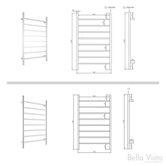 BEN Square Towel Ladder in Chrome And Matte Black Available In 700 W 115H 115mm (D)