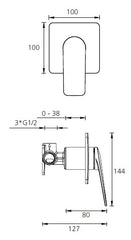 PARIS Chrome Wall Mixer