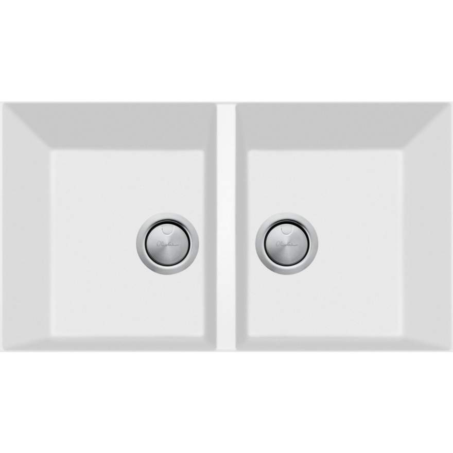FLORENCE White Double Bowl Undermount Sink In 344x400x200mm / 27L