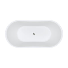 VINDSOR Freestanding Acrylic Bath In White And Matte Black 1500mm, 1700mm