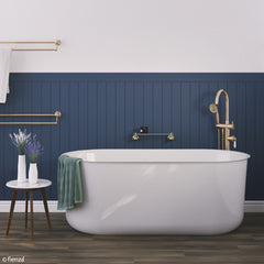 VINDSOR Freestanding Acrylic Bath In White And Matte Black 1500mm, 1700mm