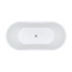 VINDSOR Freestanding Acrylic Bath In White And Matte Black 1500mm, 1700mm