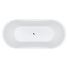 VINDSOR Freestanding Acrylic Bath In White And Matte Black 1500mm, 1700mm