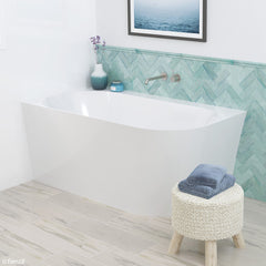 KLOHEE Acrylic Corner Bath In 1400mm, Right Corner And Left Corner