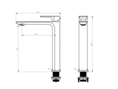 OSKAR TALL BASIN MIXER GUN METAL