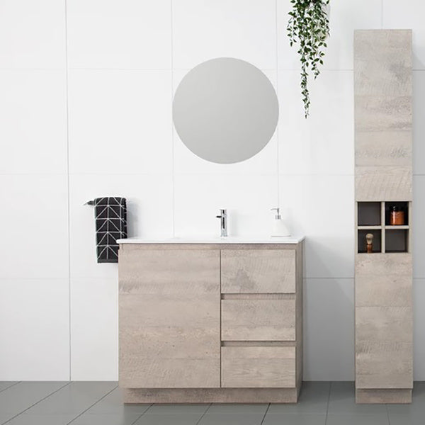 ADP Glacier Lite Door and Drawer Trio Vanity with Ceramic Top