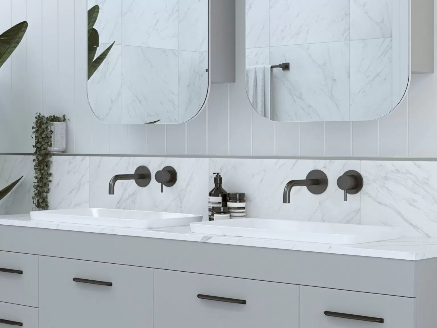 George Ceramic basin White Gloss, White Matt