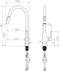 LEENA Pull Out Kitchen Mixer In Chrome Or Matte Black