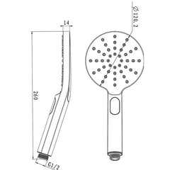 CENTRO Round Handheld Shower Rail Set In Chrome, Matte Black, Brushed Gold, Brushed Nickel & Gunmetal Grey