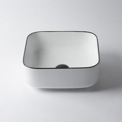 Montalto Square Classic Basin White with Black Rim