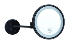 BLAZE 3X MAGNIFICATION MIRROR WITH LIGHT - MATT BLACK
