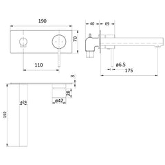 KALI WALL BASIN MIXER IN BRUSHED NICKEL