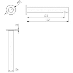 KALI WALL OUTLET 192MM IN CHROME