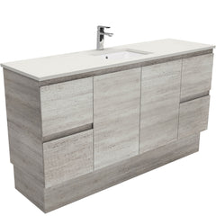 HEBREW Roman Sand 1500, Single Bowl + EDGE Industrial/Scandi Oak on Kickboard