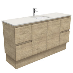 HEBREW Roman Sand 1500, Single Bowl + EDGE Industrial/Scandi Oak on Kickboard