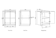 BYRON/BONDI LAUNDRY 630 NATURAL OAK BASE CABINET