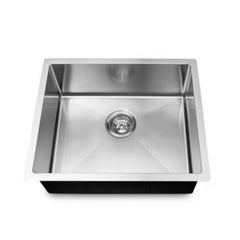 Pollo 1.2mm Round Corner Stainless Steel Handmade Single Bowl Top/Flush/Undermount Kitchen/Laundry Sink 440x440x205mm