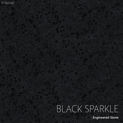 CAPORASO MB, Black Sparkle Amato 1200 Industrial Vanity, Matte Black Panels