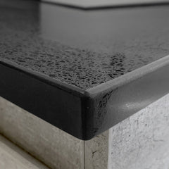 CAPORASO MB, Black Sparkle Amato 900 Industrial Vanity, Matte Black Panels