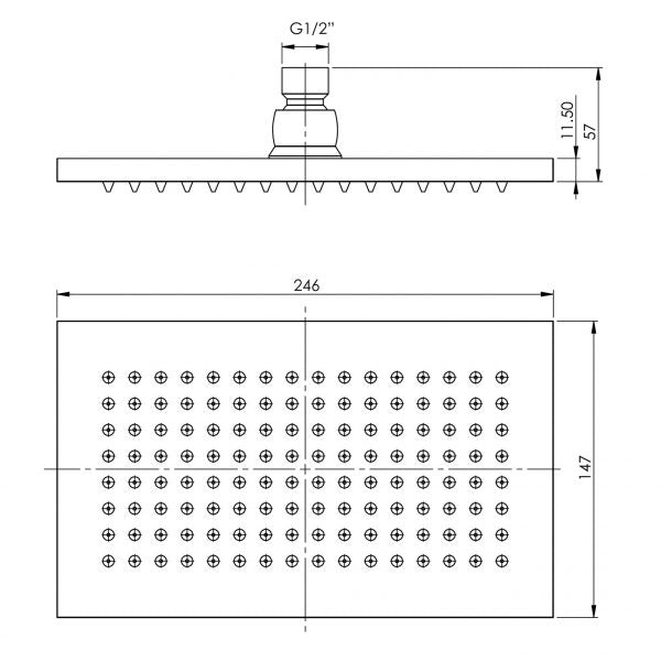Phoenix LEXI Shower Rose 150 x 250mm Or 250 x 350mm