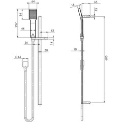 Phoenix LEXI Deluxe Rail Shower In Chrome - Matte Black - Brushed Nickel