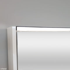 750 LED Mirror Cabinet with Display Shelf, Gloss White, Satin White, Scandi Oak, Industrial, Satin Black