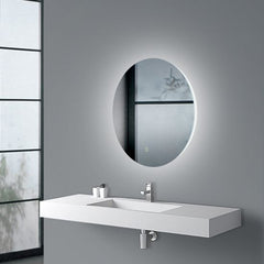 NITHYA 900mm Round Plain LED Mirror 3 Color Lighting Touch Sensor Switch Defogger Pad Wall M750mm Roundo600mmunted Acrylic Mirror Back Lighting