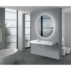 NITHYA 900mm Round Plain LED Mirror 3 Color Lighting Touch Sensor Switch Defogger Pad Wall M750mm Roundo600mmunted Acrylic Mirror Back Lighting