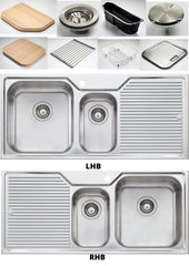 NU-PETITE 1&1/2 Bowl Topmount Sink With Drainer In LHB OR RHB Available In 1267x567x237mm