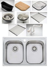 DIAZ Double Bowl Universal Sink In 830x540x240mm