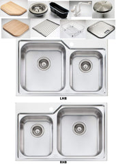 NU-PETITE 1&3/4 Bowl Topmount In LHB Or RHB Available In 878x575x226mm