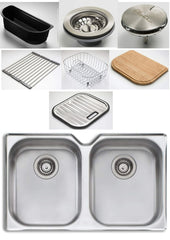 DIAZ Double Bowl Undermount Sink Available In 837x547x237mm