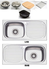 MARTINI Single Bowl Sink With Drainer In LHB Or RHB Available In 757x367x182mm
