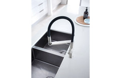 Phoenix BLIX Flexible Hose Sink Mixer Round In Chrome - Matte Black - Brushed Nickel