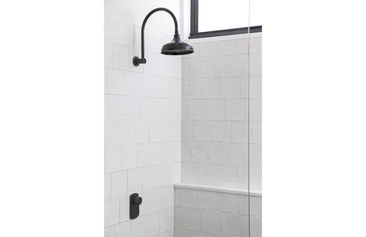 Phoenix NOSTALGIA Vintage Shower Arm & Rose In Chrome - Antique Black - Brushed Nickel