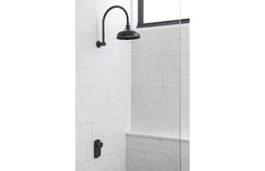 Phoenix NOSTALGIA Vintage Shower Arm & Rose In Chrome - Antique Black - Brushed Nickel
