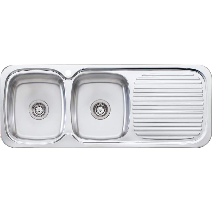 LAKELAND Double Bowl With Drainer In LHB Or RHB Available In 1210x490x170mm