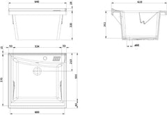 TURNER HASTING Londri 64 x 61 Fine Fireclay Inset Sink