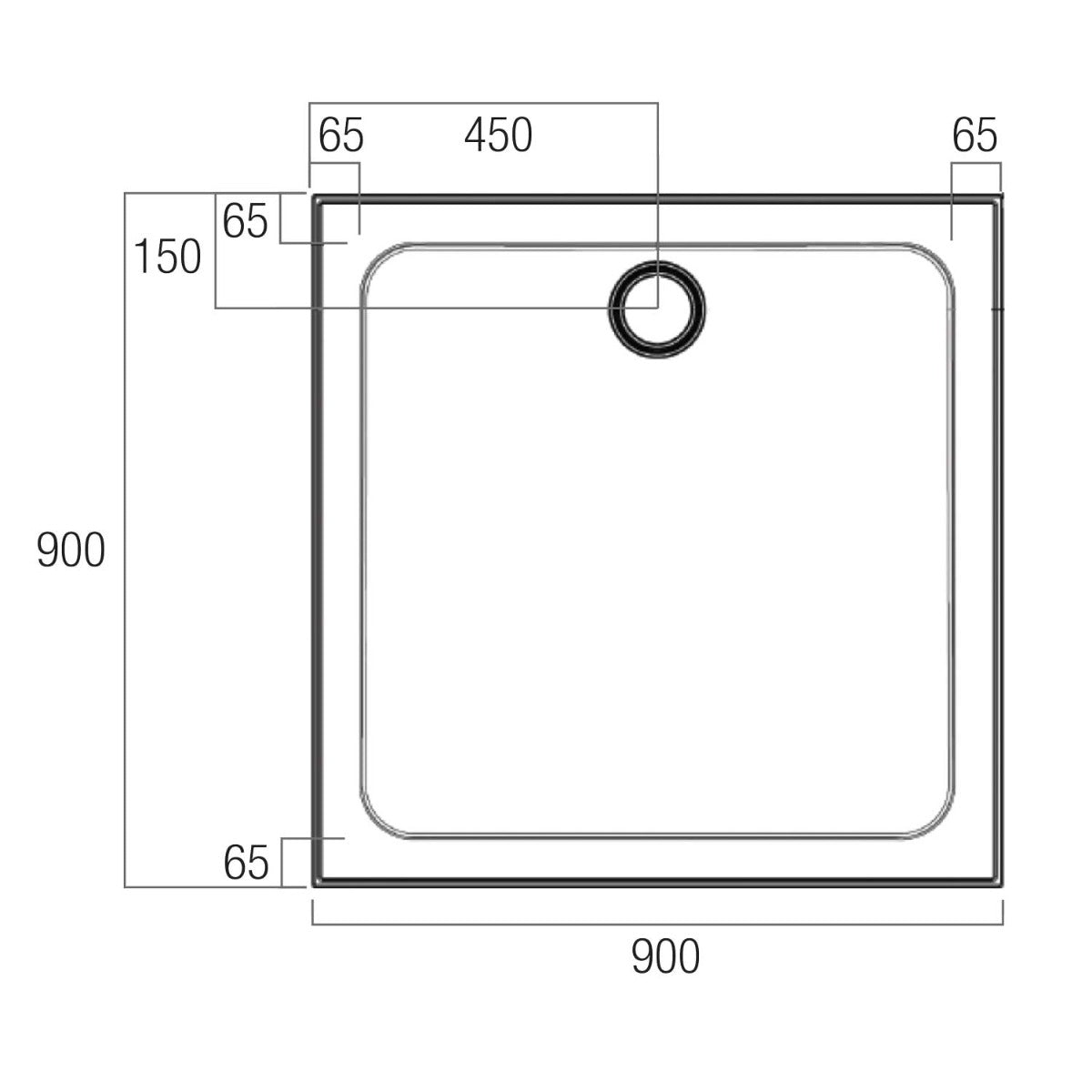 LOUVE SMC Shower Base In 900x900 & 1200x900