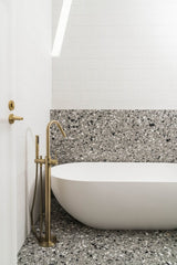 Meir ROUND Freestanding Bath Spout And Hand Shower In Chrome - Matte Black - Tiger Bronze - Champagne - Brushed Nickel