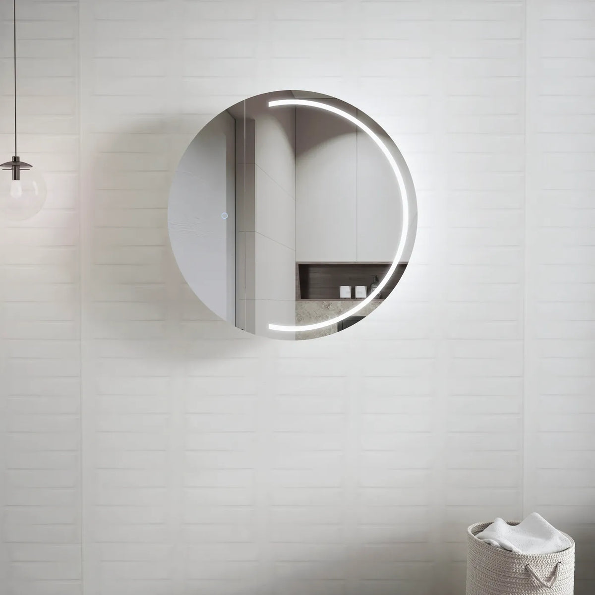 LED LONDON 800MM WHITE SHAVING CABINET