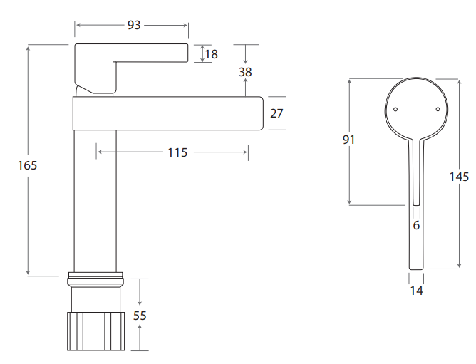 MARTI Basin Mixer Chrome, Matte Black & Chrome,Matte Black