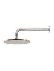 Meir ROUND Wall Shower 300mm Rose, 400mm Curved Arm In Matte Black - Tiger Bronze - Champagne - Brushed Nickel