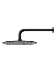 Meir ROUND Wall Shower 300mm Rose, 400mm Curved Arm In Matte Black - Tiger Bronze - Champagne - Brushed Nickel