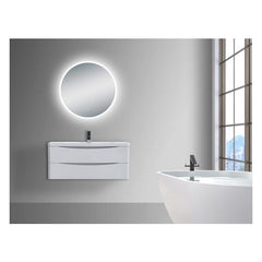 NITHYA 750mm Round 3 Color Lighting LED Mirror Touch Sensor Switch Defogger Pad Wall Mounted Acrylic Mirror