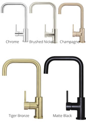 Meir ROUND Square Neck Kitchen Mixer Tap In Chrome - Tiger Bronze - Matte Black - Champagne - Brushed Nickel