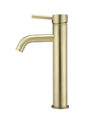 Meir ROUND Tall Basin Mixer Curved In Chrome - Matte Black - Tiger Bronze - Champagne - Brushed Nickel