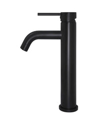 Meir ROUND Tall Basin Mixer Curved In Chrome - Matte Black - Tiger Bronze - Champagne - Brushed Nickel