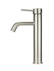 Meir ROUND Tall Basin Mixer Curved In Chrome - Matte Black - Tiger Bronze - Champagne - Brushed Nickel