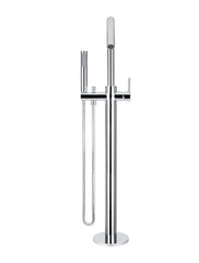 Meir ROUND Freestanding Bath Spout And Hand Shower In Chrome - Matte Black - Tiger Bronze - Champagne - Brushed Nickel